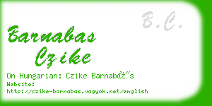 barnabas czike business card